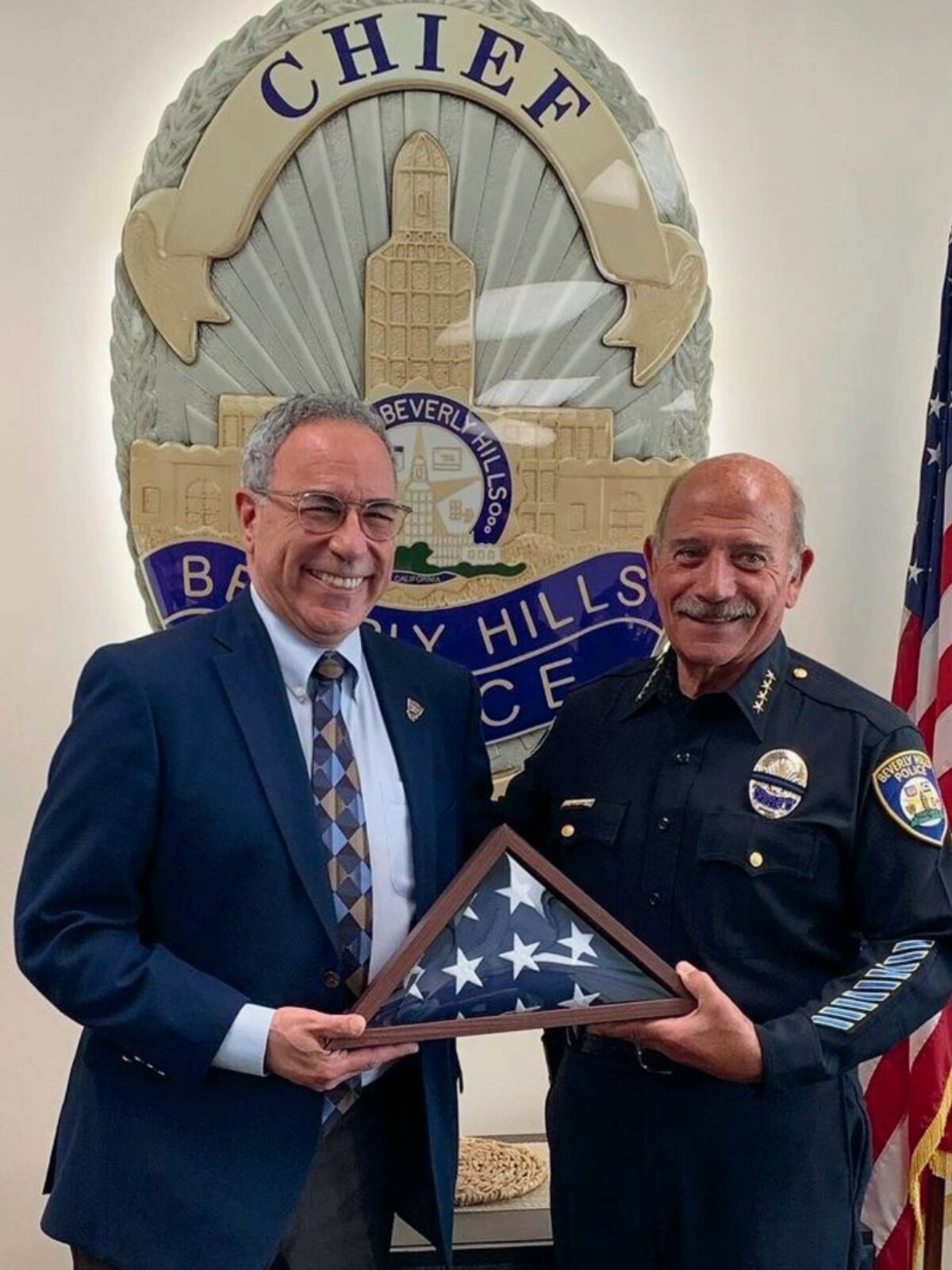 Beverly Hills Police Chief Dominick Rivetti (Ret.) with Lester Friedman
