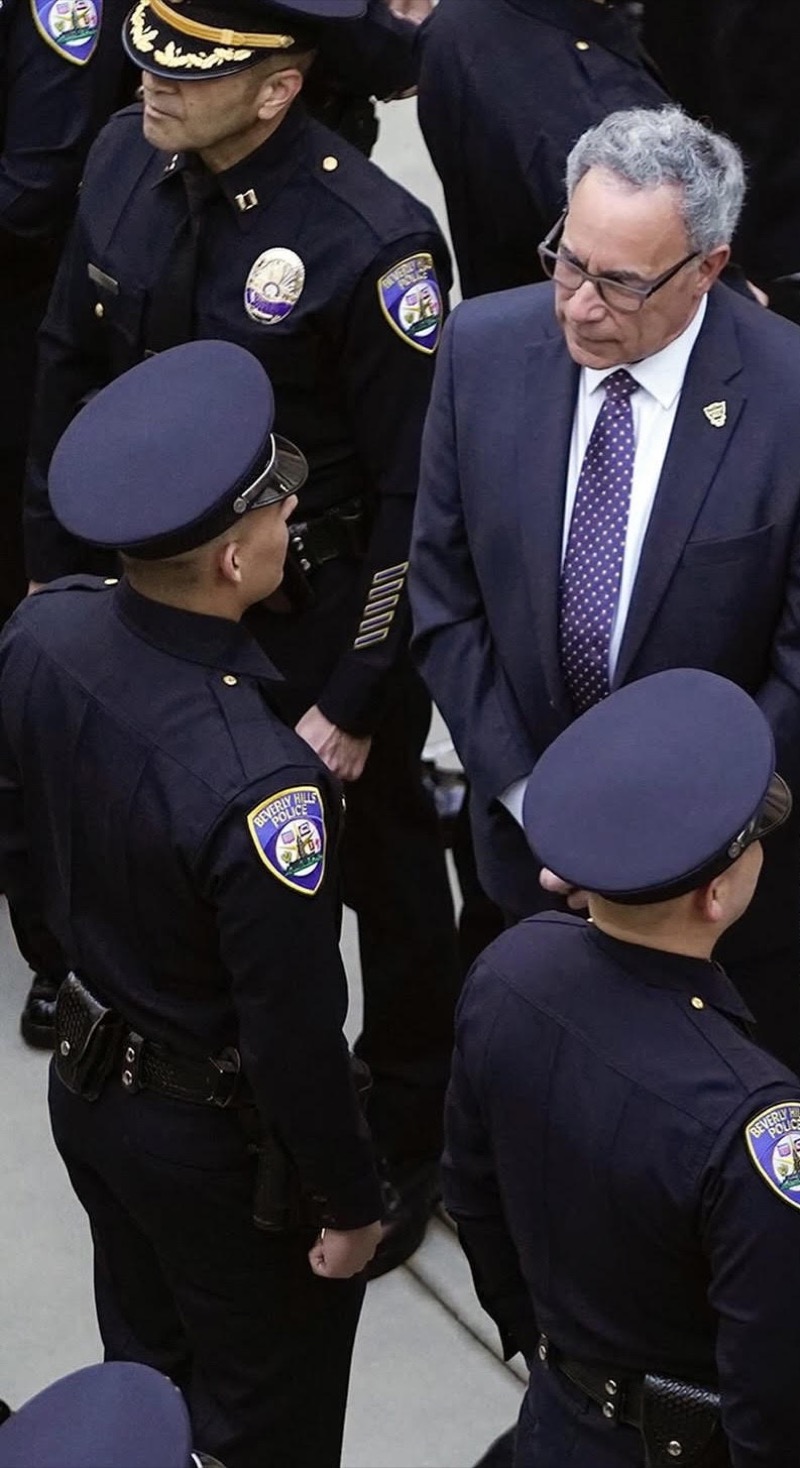 Lester Friedman with Beverly Hills Police Department officers
